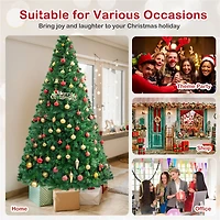 Costway 8ft. Unlit Green Pine Artificial Indoor/Outdoor Christmas Tree with Stand