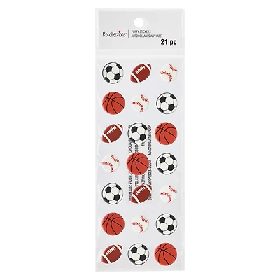 12 Pack: Sports Ball Puffy Stickers by Recollections™ Signature™