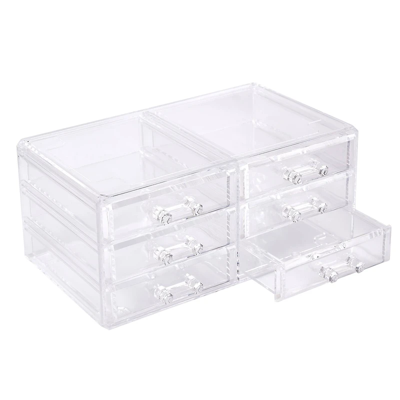 Cecilia Tech 9" Clear Stackable 6-Drawer Jewelry Box