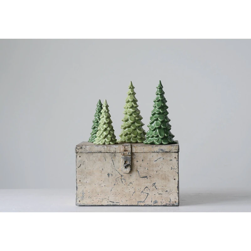 Hello Honey® 8" Stoneware Christmas Trees, 2ct.