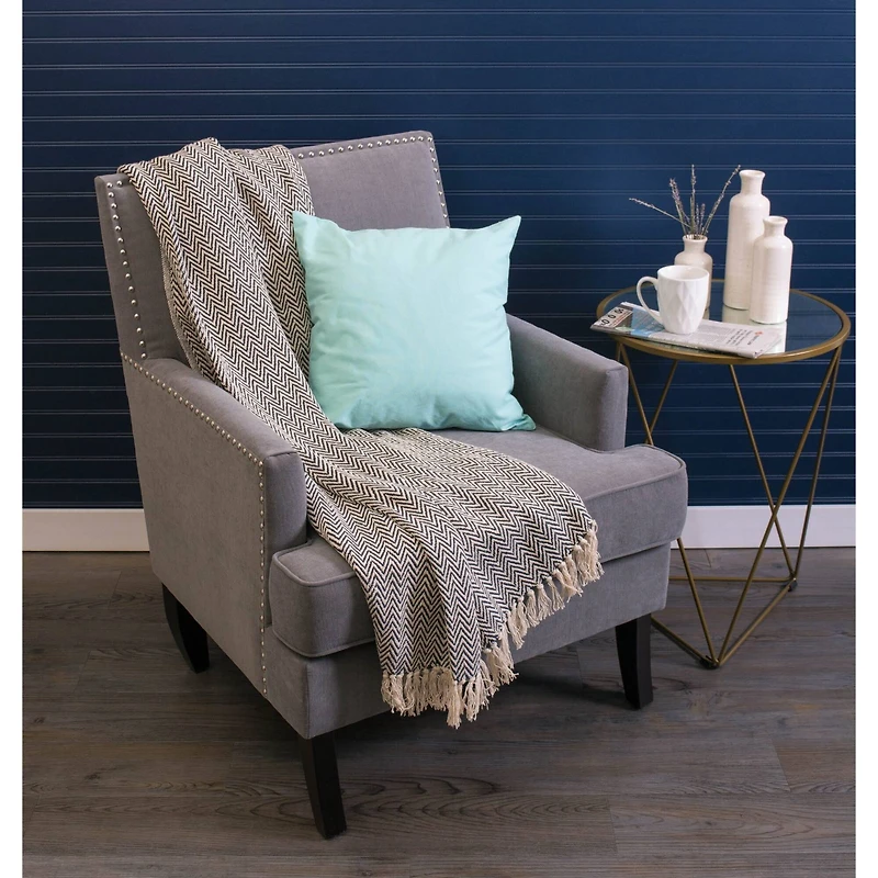 DII® Nautical Blue Handloom Chevron Throw