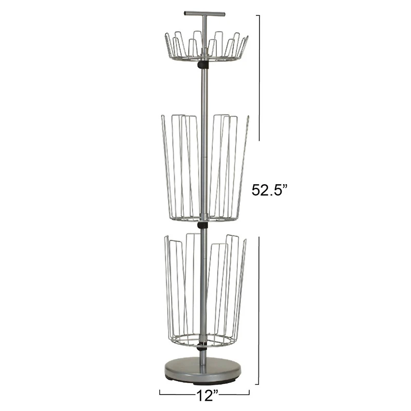 Household Essentials 3-Tier Adjustable Revolving Shoe Rack