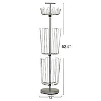 Household Essentials 3-Tier Adjustable Revolving Shoe Rack