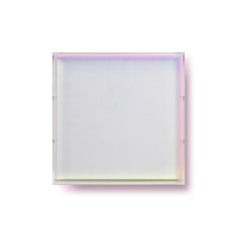 Wexel Art 2" Depth Iridescent Rainbow UV Grade Acrylic Shadowbox with White Linen Stretched Canvas