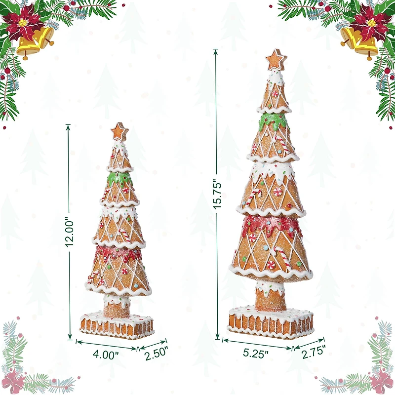 Glitzhome® Resin Christmas Tree Table Decor Set