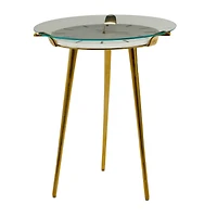 White Aluminum Glam Accent Table, 19" x 20" x 23"
