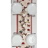 Wizardi 13.75" x 71" Classic Holiday Ornaments Christmas Table Runner