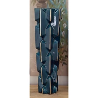 27" Blue Stoneware Modern Vase
