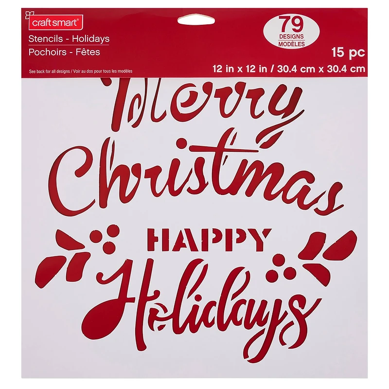 6 Pack: Holidays Stencils by Craft Smart®, 12" x 12"