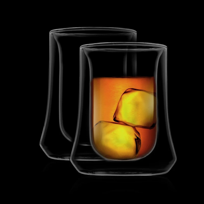 JoyJolt® Cosmo Double Wall DOF Whiskey Glasses, 4ct.
