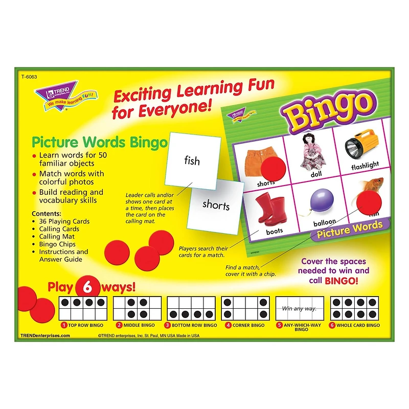 Trend Enterprises® Picture Words Bingo