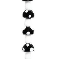 Black & White Glass Mushroom Beads, 17mm by Bead Landing™