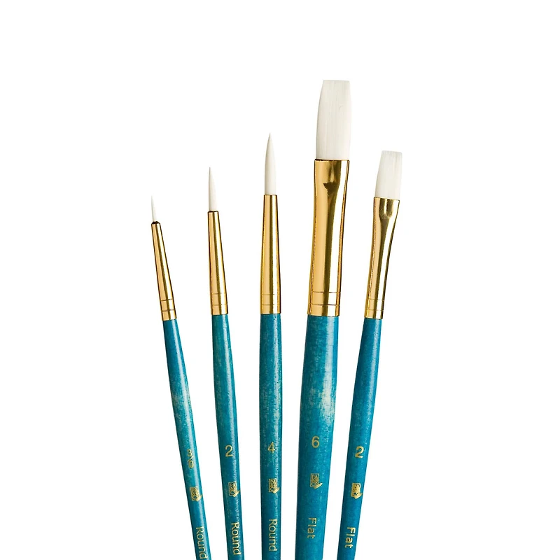 Princeton™ RealValue™ White Taklon 5 Piece Brush Set