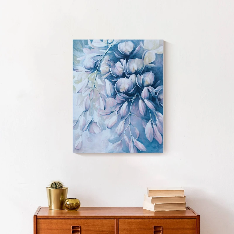 Blue Iris Painting 16" x 20" Canvas Wall Art