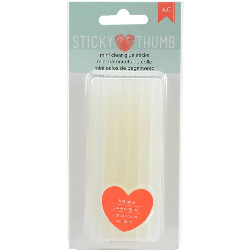 Sticky Thumb® Clear Mini Hot Glue Sticks, 24ct.