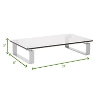 Mind Reader Clear Glass Desktop Monitor Stand