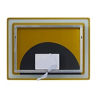 Clear Glass Modern LED Mirror, 32" x 1" x 24"