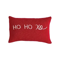 Hello Honey® 24" Ho, Ho, XO Two-Sided Cotton Knit Lumbar Pillow