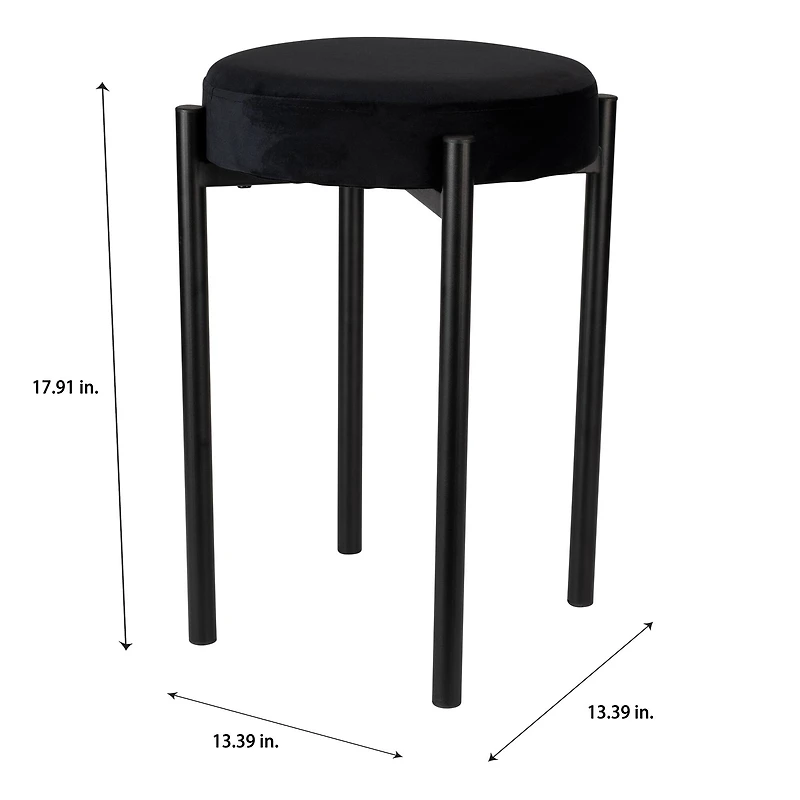 Home Details 18" Velour Vanity Stool