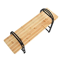 Hello Honey® 48" Blonde Nordic Fir Wood & Black Iron Bench