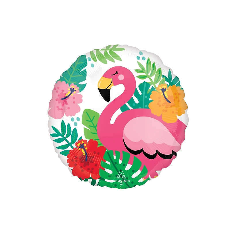 17" Let's Flamingle Round Foil Balloon