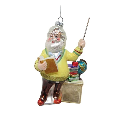 5.25" Teacher Santa Glass Ornament by Ashland®