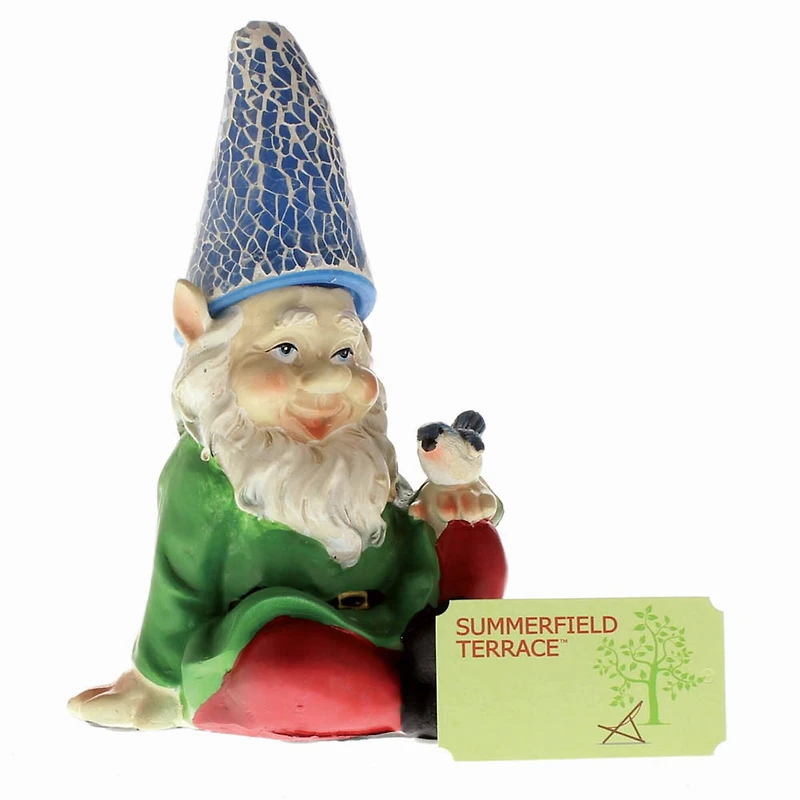 7" Cheery Gnome Solar Statue