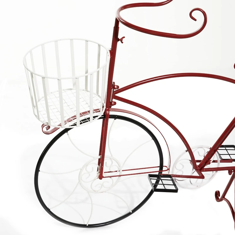 52" Red Metal Farmhouse Bicycle Planter