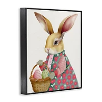 Stupell Industries Easter Bunny with Egg Basket Framed Giclée Wall Art