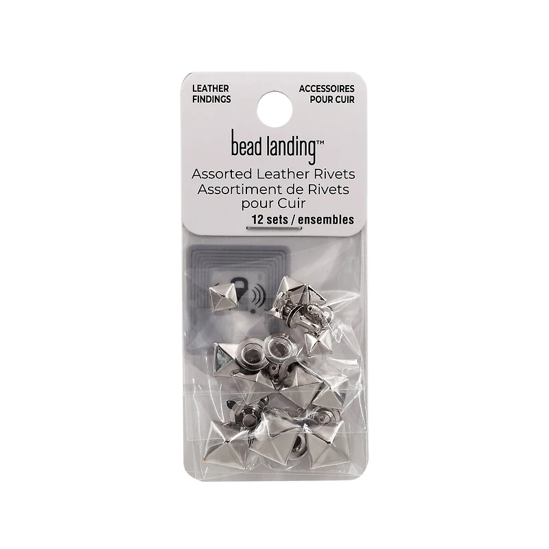 Assorted Rhodium Leather Rivet Mix by Bead Landing™