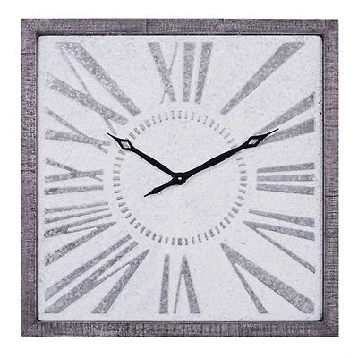Grey Farmhouse Metal Wall Clock, 25" x 25"