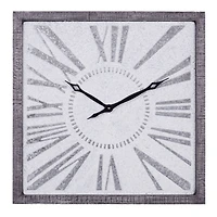 Grey Farmhouse Metal Wall Clock, 25" x 25"