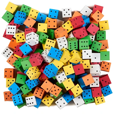 Koplow Games Assorted Color Spot 5/8" Foam Dice, Bag of 200