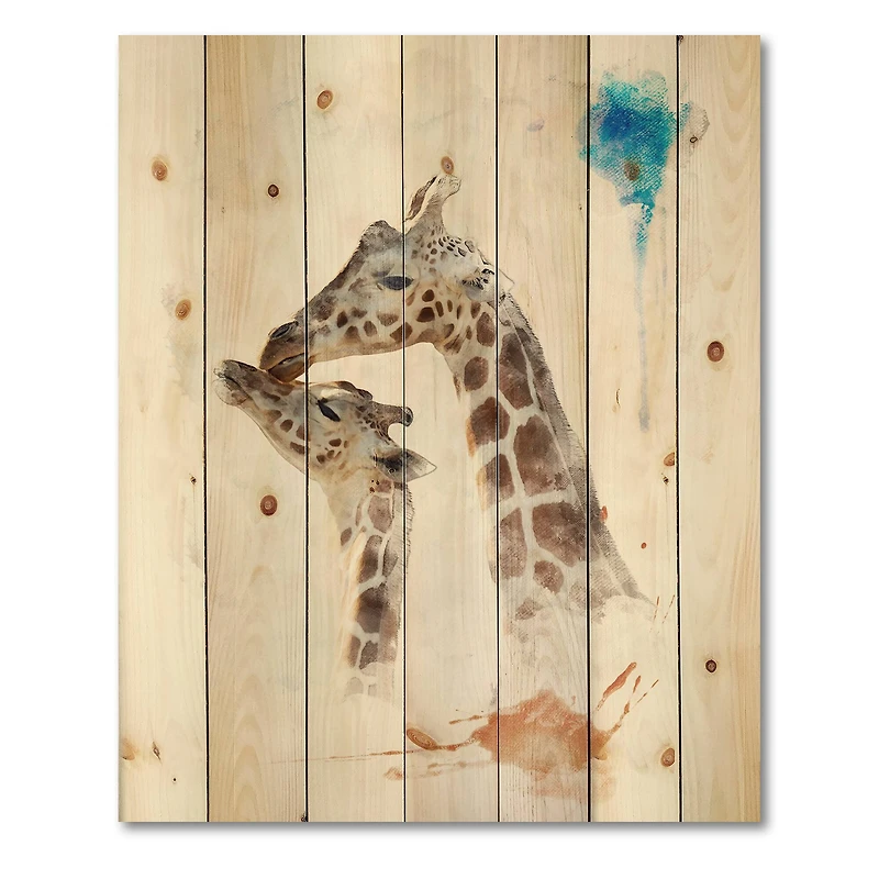 Designart - Portrait of A Giraffe and Child