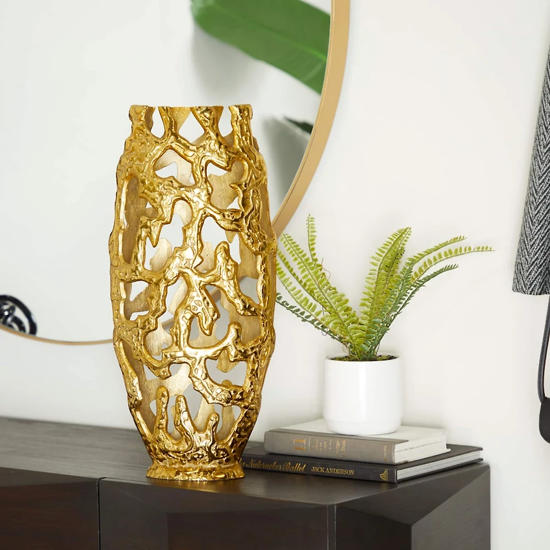 20" Contemporary Aluminum Vase
