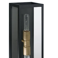 Hello Honey® Lloyd Matte Black Modern Minimalist Metal & Glass Wall Mounted Outdoor Light