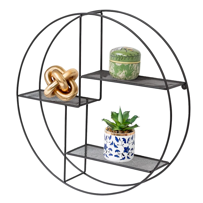 Honey Can Do 3-Tier Steel Circle Wall Shelf