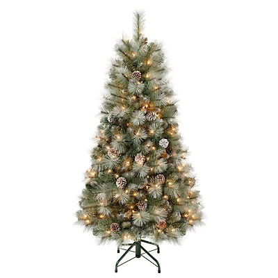 4.5ft. Pre-Lit Perry Hard Needle Artificial Christmas Tree, Clear Lights