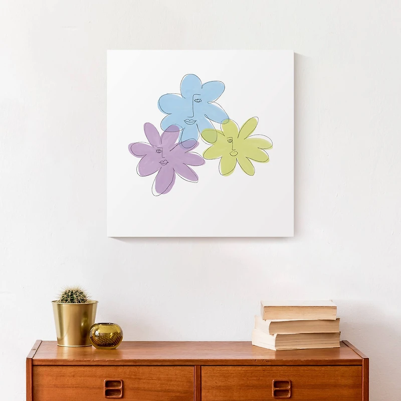 Flower Faces 16" x 16" Canvas Wall Art