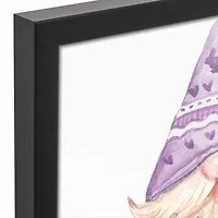 Easter Gnome Banner 12" x 12" Black Floating Framed Canvas