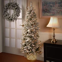 6ft. Pre-Lit Colonial Artificial Christmas Half Tree, Clear Lights