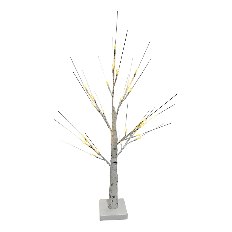 24" LED White Birch Twig Tree Decoration