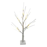 24" LED White Birch Twig Tree Decoration