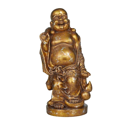 CosmoLiving by Cosmopolitan 23" Bronze Colored Polystone Meditating Buddha Sculpture