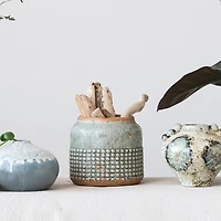 Hello Honey® 6" Distressed Gray Terracotta Hobnail Planter