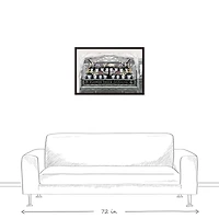 Flower Truck 31.73" x 21.73" Black Framed Canvas