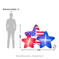 Glitzhome® 6ft. Lighted Patriotic American Inflatable Stars Décor