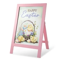Glitzhome® 23.75" Easter Wooden Chicks Easel Porch Sign