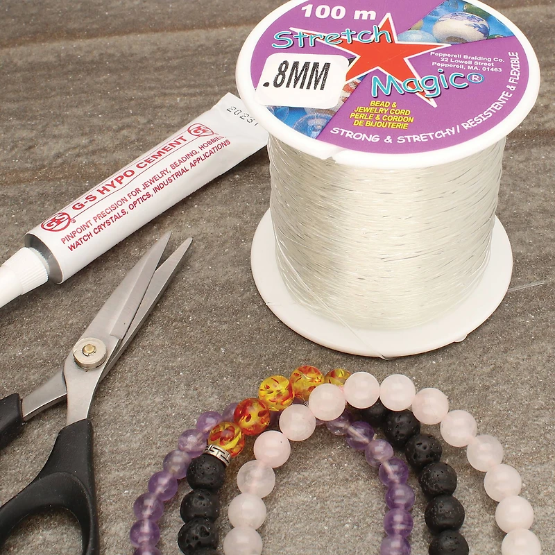 Stretch Magic® 0.8mm Clear Bead & Jewelry Cord with Glue, 100m