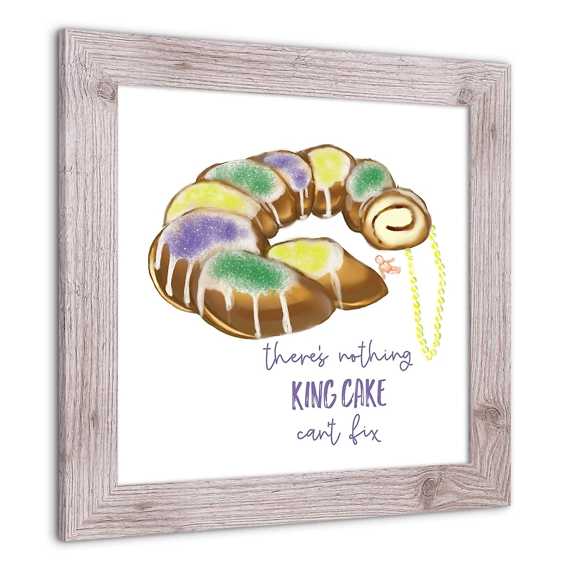 Nothing King Cake Can't Fix Western White Framed Print